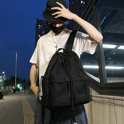 

Female backpack ins wind Hyun-a Kim campus Korean high school students large canvas backpack female backpack Hong Kong trend
