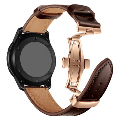 

〖Follure〗RG Butterfly buckle Leather Wrist Watch Strap Band For Samsung Gear S3 22mm