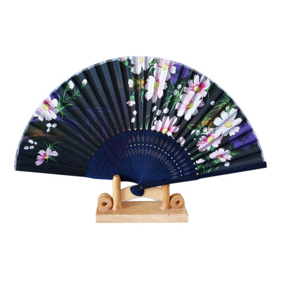 

Siaonvr Pattern Folding Dance Wedding Party Lace Silk Folding Hand Held Flower Fan A
