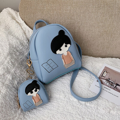 

Summer cute bag female 2019 new Korean fashion personality girl backpack wild campus art backpack