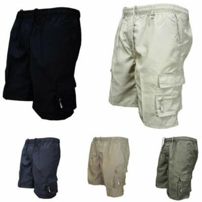 

Mens Elasticated Waist Casual Jogging Cargo Shorts Summer Sweat Pants -3XL US