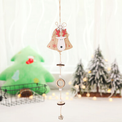 

Gobestart Christmas Tree Deer Bell Wooden Pendant Christmas Decorations