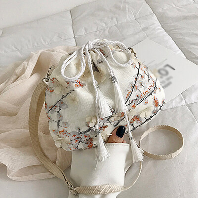 

Tailored Fashion Ladies Antique Lace Drawstring Bucket Shoulder Bag Messenger Bag