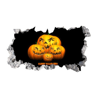 

Removable 3D Halloween Pumpkin Head Wall Sticker DIY Self-Adhesive Decals
