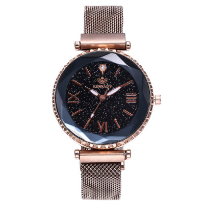 

RM Fashion Magnetic buckle Dazzling women Mesh Belt Watch ladies Quartz Analog