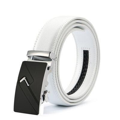 

Fashion White Belt Designer Belts Men High Quality Fashion Geometric Metal Automatic Buckle Genuine Leather Luxury Brand Belt