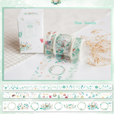 

3 PcsBox Fantasy Ocean Beautiful Flowers Plant Washi Tape DIY Decoration for Scrapbooking Masking Tape Adhesive Tape