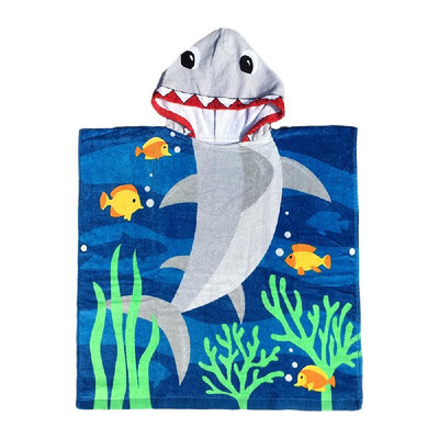 

60cm Baby Kids Cotton Hooded Pullover Bath Towel Beach Swimming Towel Poncho