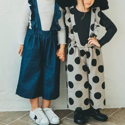 

Kids Baby Girls Dungarees Pants Ruffle Bib Overalls Jumpsuit Outfits One pieces