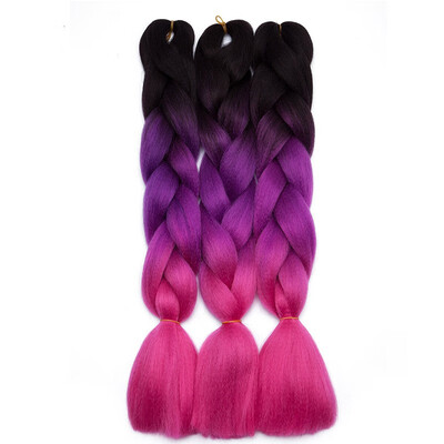 

3 Packs Braiding Hair Ombre for crochet Hair Weave with Synthetic&Twist Braiding Hair Extensions
