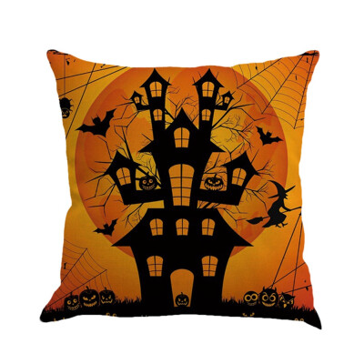 

Linen Halloween Pumpkin Pillow Case Sofa Waist Throw Cushion Cover Decor