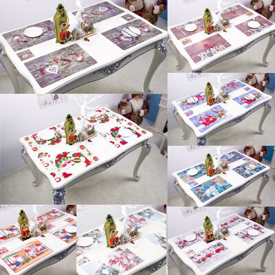 

6pcs Christmas Place Tableware Mat Dinner Hotel Xmas Holiday Party Home Decor