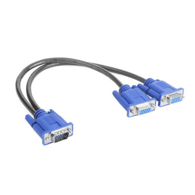 

VGA Splitter Cable 1 Computer to Dual 2 Monitor Male to Female Adapter Wire