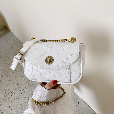 

Bag female bag Korean version of the cute little popular popular shoulder Messenger bag fashion embroidery thread lattic