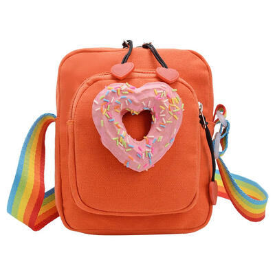 

Creative Food Decor Bag Girls Kids Shoulder Messenger Rainbow Canvas Bags