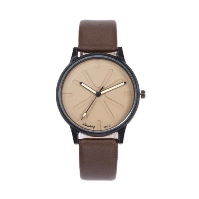 

Fashion Casual Leather Band Quartz Watch Student Simple Alloy Case Wrist Watch