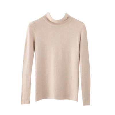 

5 Colors Autumn Winter New Slim Solid Color Knit Korean Style Turtleneck Long Sleeve Women T-shirt