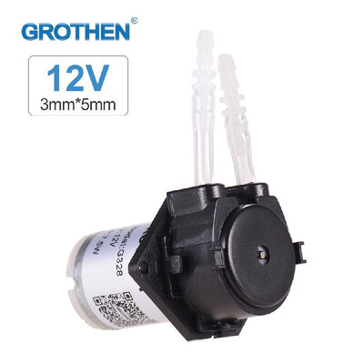 

GROTHEN DC 12V Dosing Pump Peristaltic Pump Mini Water Liquid Pump Peristaltic Tube Head Self-Priming Function for Aquarium Lab Ch