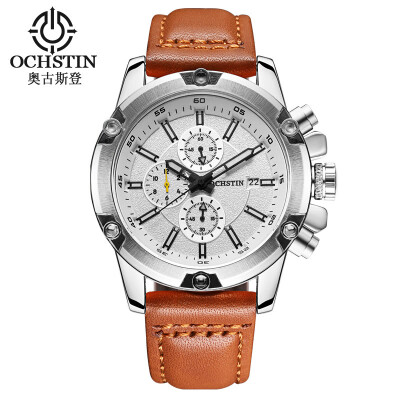 

OCHSTIN Augustus multi-function popular quartz watch business casual leather mens sports waterproof watch