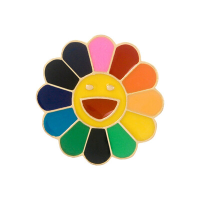 

Attractive fashion Seven Color Sunflower Brooch Metal Face Lapel Pins Cartoon Badge Jewelry For Child-in Brooches