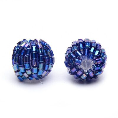 

Handmade Woven Seed Beads Round Blue 13514x12mm Hole 15mm
