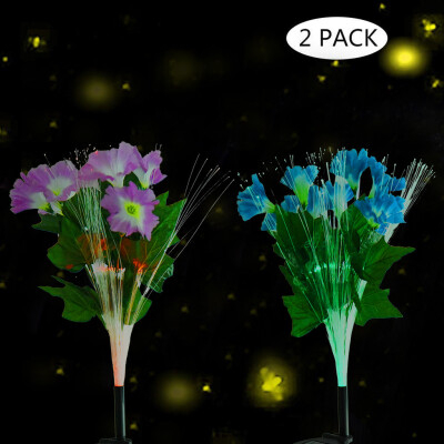 

Gobestart 2 Pack Solar Garden Lights Outdoor Multi-Color Changing LED Solar Flowers Lights