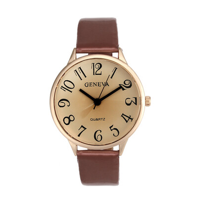 

Carving Temps Brand Geneva Watch Women Watches Reloj Mujer Casual Roman Numerals PU Leather Mechanical Clock Free shipping 233