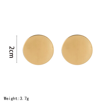 

New Gold Metal Earrings For Women Girls Round Geometric Earring Indian Accessories Female Vintage Circle Brincos Fashion jewelry