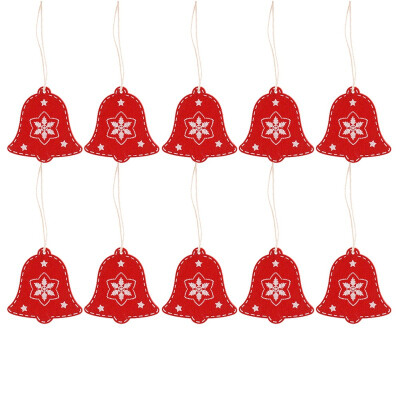 

10Pcs Red&White Wooden Deer Bell Christmas Decorations Pendants Ornaments for Xmas Tree Home Party Kids Gift Festive Supplies