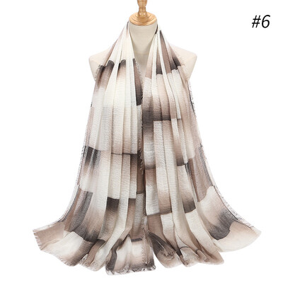 

Hairy crease printed cotton&linen geometric pattern elegant scarf hooded autumn&winter womens long scarf