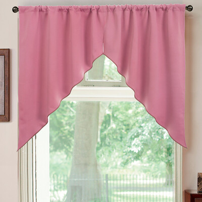 

Toponeto Elegant Sheer Organza Kitchen Rod Pocket Window Curtain Treatment Set
