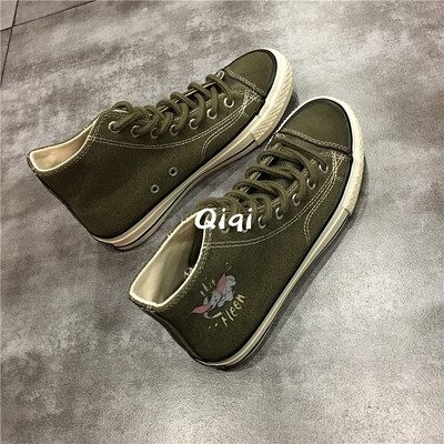 

High-cut canvas shoes Women 2019 New Tide Shoes 100 in board shoes Womens Korean ulzzang