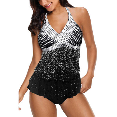 

Saidsome Women Swimwear Beachwear Printed 2 Pieces Tankini Swimsuit Bathing Suit