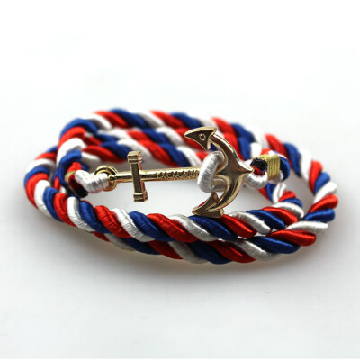 

Handmade Retro Woven Anchor Bracelet Men Vintage Bracelets