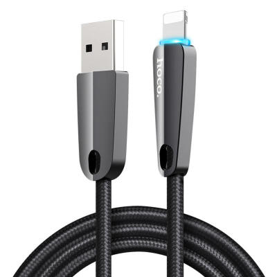 

HOCO U35 Auto Disconnect Lightning Cable LED Light Fast Charging Data Sync Cable Wire For IPHONE-2m