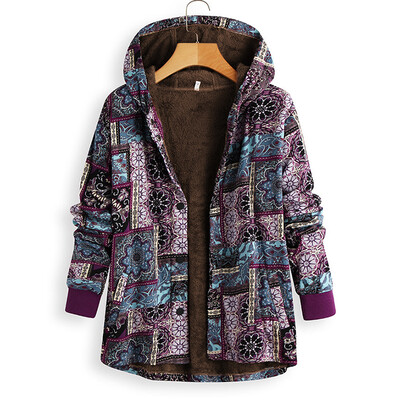 

Cuekondy Hooded Faux Fur Coats For Women Winter Long Teddy Bear Jacket Button