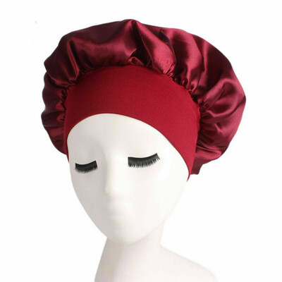 

Women Waterproof Reusable Hair Bath Hat Cute Elastic Shower Caps Kids Girls Deluxe Soft Silk Satin Night Sleep Cap