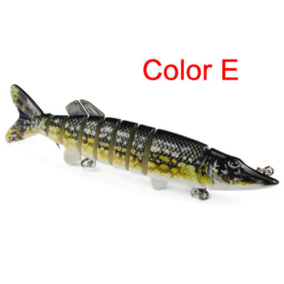 

128cm21g Artificial Fishing Lure Bait 3D Eyes 9 Segments Fish Lures 2 Hooks Sea Fishing Swimbait Tackle