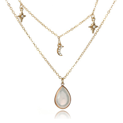 

Tocona Boho Star Moon Crystal Water Drop Shinning Layered Necklaces&Pendants Gold Chain Choker Women Accessories Collier 5424