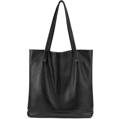 

REALER women bag genuine leather bags womens large tote bag female travel black handbag ladies Minimalist big shoulder handbag