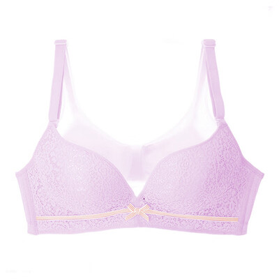 

New Japan Wire Free Bras Push Up Solid Color lace bow Bra Simple Double Breasted Lingerie Comfortable Women Sexy underwear