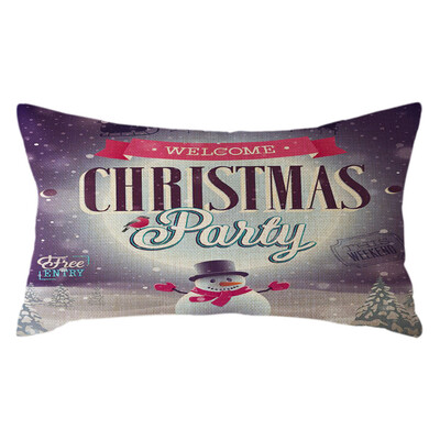 

Tailored Christmas Santa Claus Pillow Case Linen 30x50cm Throw Cushion Cover Home Decor