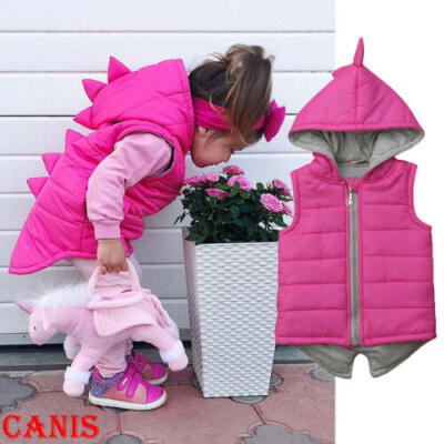 

Baby Girl Kid Dinosaur Sweater Hoodie Jacket Coat Winter Warm Outerwear Age 1-5Y