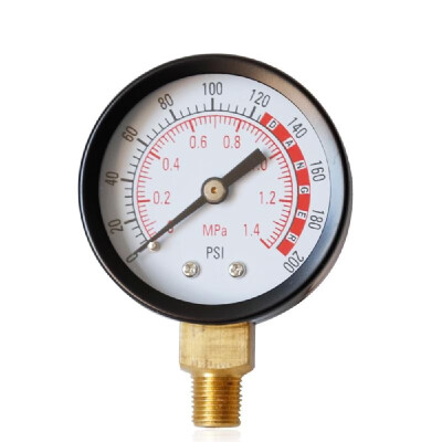 

2" Dial Hydraulic Fluid Pressure Gauge Meter Double Scale 18" NPT 0-14mpa 0-200psi Radial Measuring Tool for Air Compressor