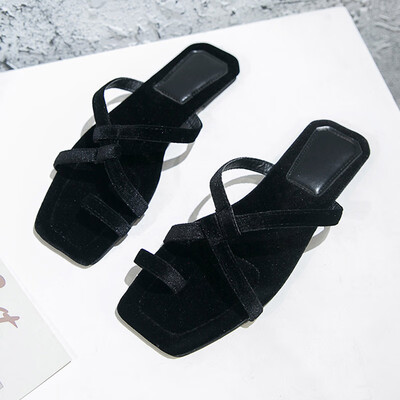 Slippers Woman Wears Summer Korean Version Hundred-Toe Flat-Bottom Beach Slippers Fairy Evening Shoes