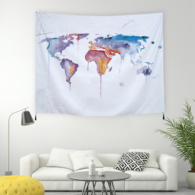 

Toponeto World Map Wall Hanging Printed Tapestry Polyester Tapestry Corridor Blanket