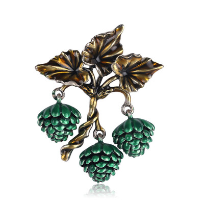 

1 Pc Enamel Pine Hazelnut Brooch Plant Pins Unisex Corsage Pins Collar Scarf Brooches Jewelry