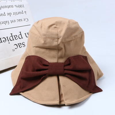 

South Korean students Joker fisherman Hat Bow Hat Hat along the mens&womens casual Sun Sun Sun Hat tide