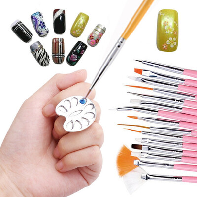 

Toponeto Mini Finger Nail Art Mixing Palette For Free Hand Manicure Ring Nail Tools Metal
