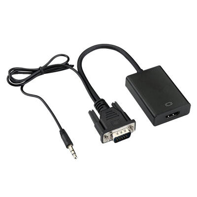 

VGA to HDMI 1080P Converter HD Audio AV HDTV Audio Cable HDMI Adapter